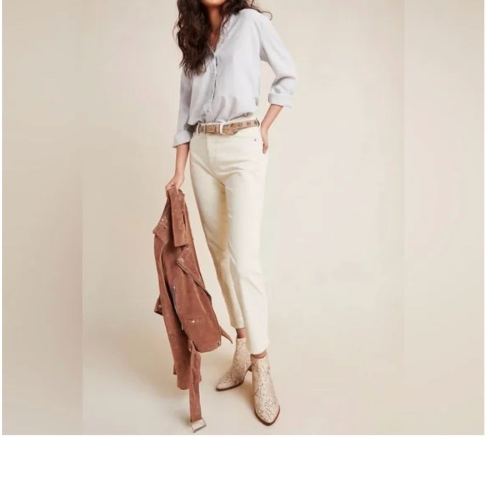 Anthropologie Cloth & Stone Smocked Button Down in White Size L - Picture 5 of 9